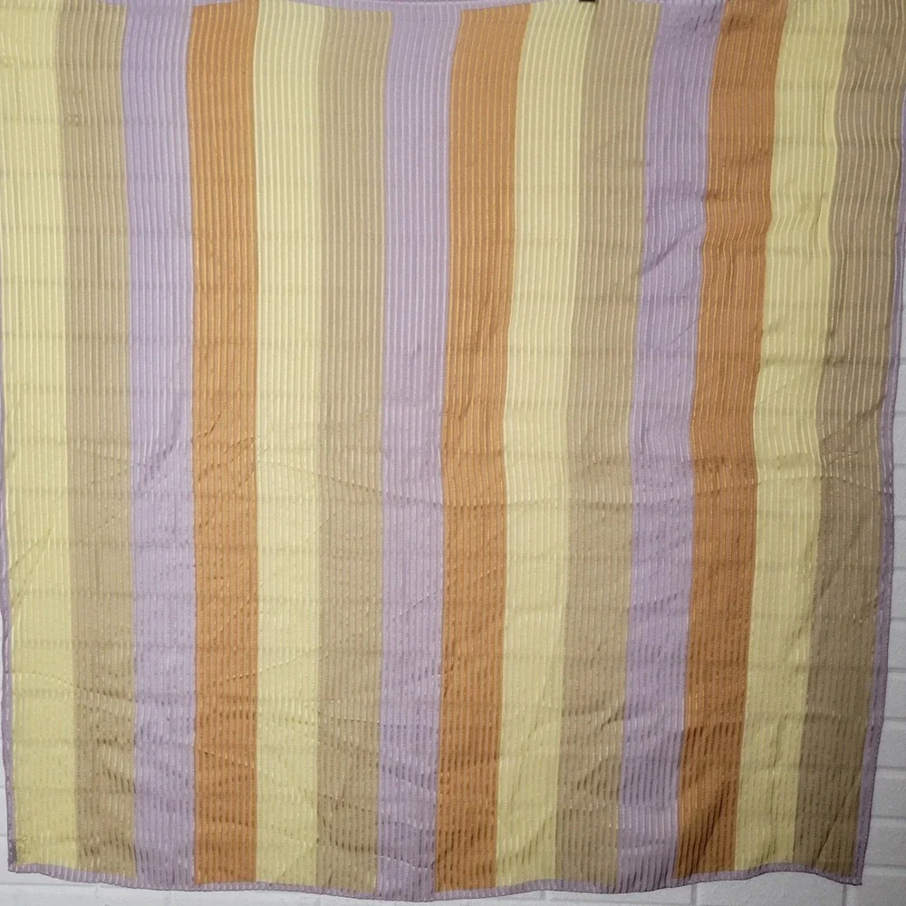 Vintage 1970s Echo Scarf Purple Gold Orange Sheer Silk Striped Square 32